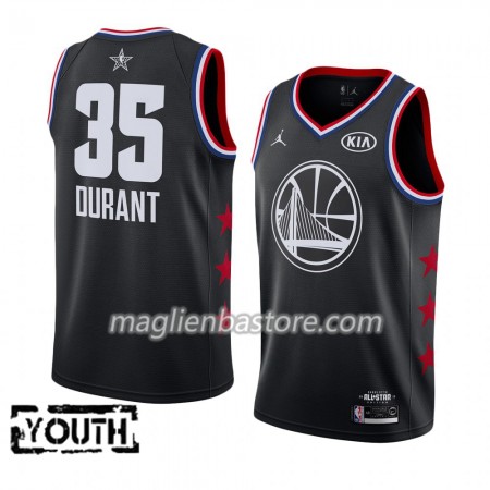 Maglia Golden State Warriors Kevin Durant 35 2019 All-Star Jordan Brand Nero Swingman - Bambino